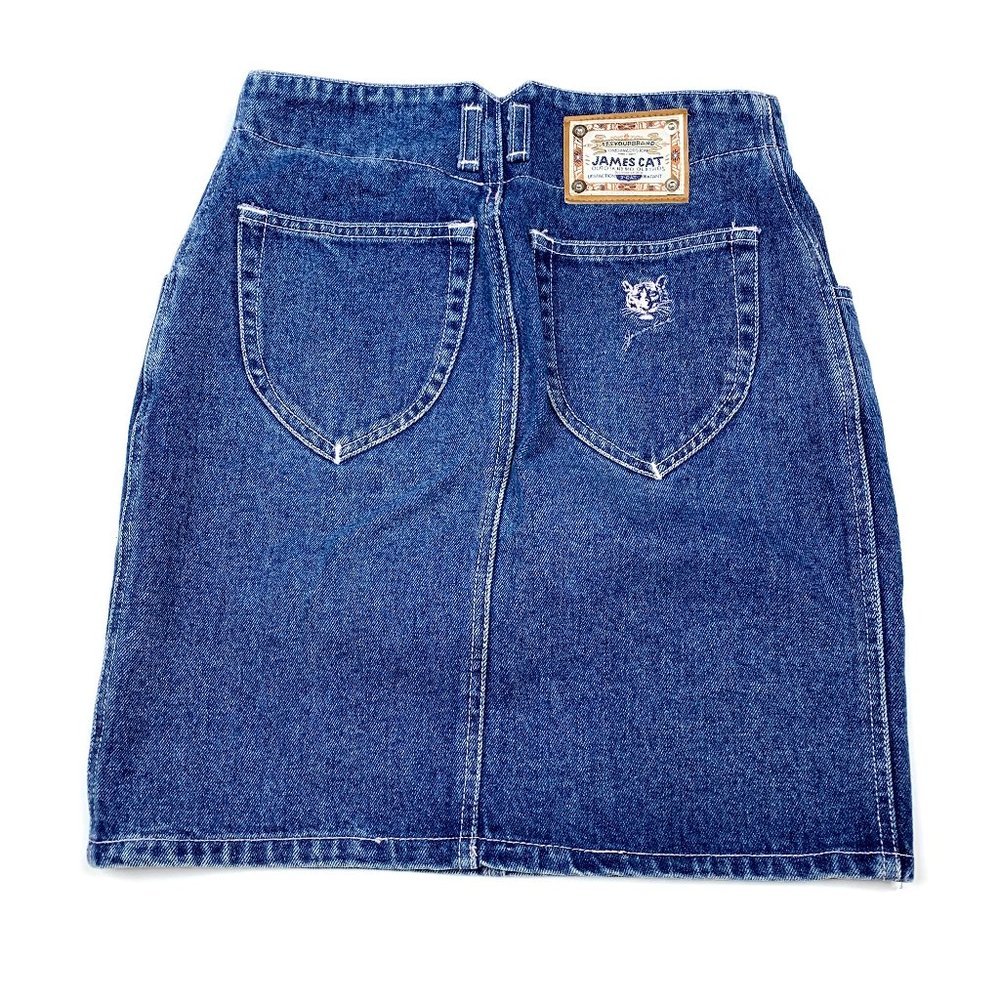 Vtg 80s 90s Retro Western High Waisted Denim Skirt